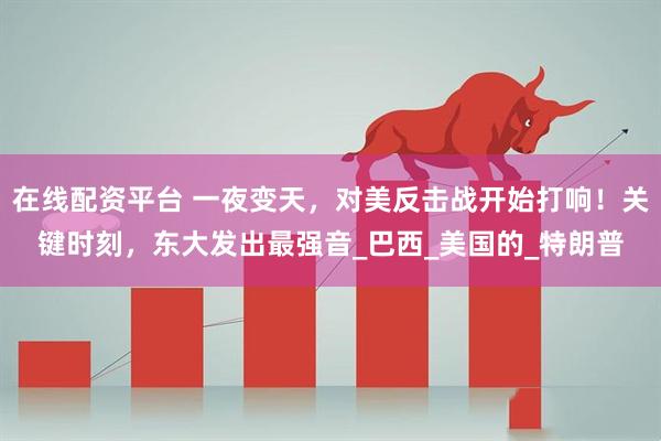 在线配资平台 一夜变天，对美反击战开始打响！关键时刻，东大发出最强音_巴西_美国的_特朗普
